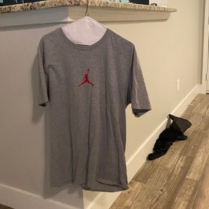 Jordan Brand Logo Tee Shirt Grey Large Used
